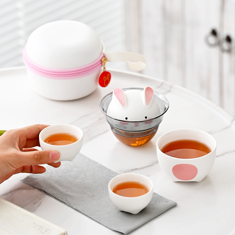 少女心可爱兔子送女生旅行茶具快客杯便携式户外露营随身包车载