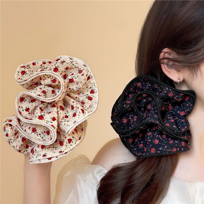 复古玫瑰法式印花碎花发圈