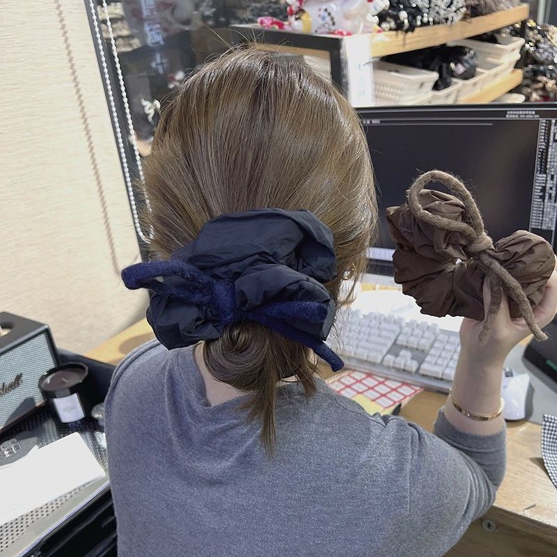 韩国爆款高级小众系带蝴蝶结大肠发圈头绳百搭网红少女丸子头发绳