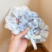 圣诞小清新蝴蝶结大肠发圈女蕾丝花边扎头马尾发绳少女高颜值头绳