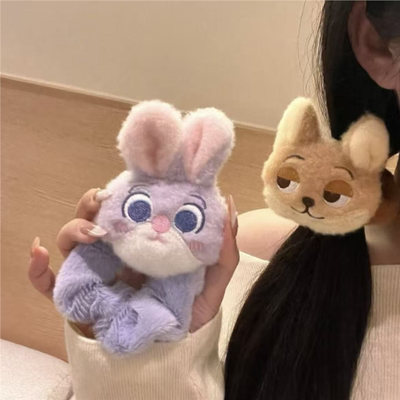 卡通疯狂动物城朱迪尼克毛绒发圈