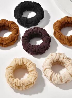 高马尾丸子头发圈粗头绳女夏季黑色高弹力耐用无接缝发绳新款皮筋