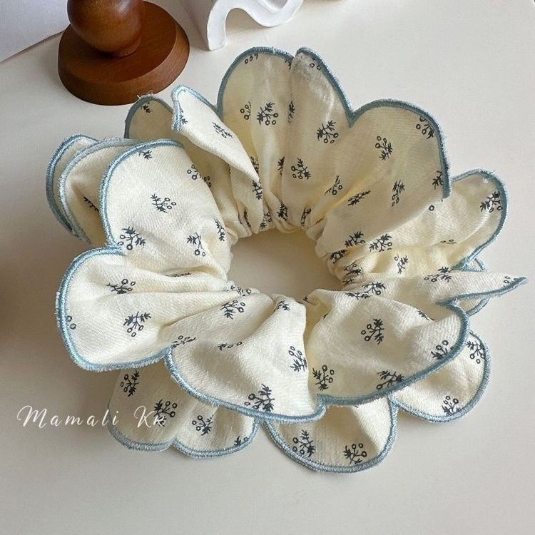 韩系温柔小碎花大肠发圈大号文艺少女布艺丸子头慵懒氛围感头绳