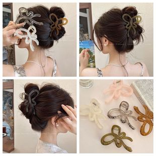 甜妹高级感冰透蝴蝶抓夹后脑勺气质简约发抓夏季 鲨鱼夹子头饰发卡