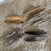 一对装 少女金属刘海碎发一字鸭嘴造型侧边化妆发夹女发卡镂空夹子