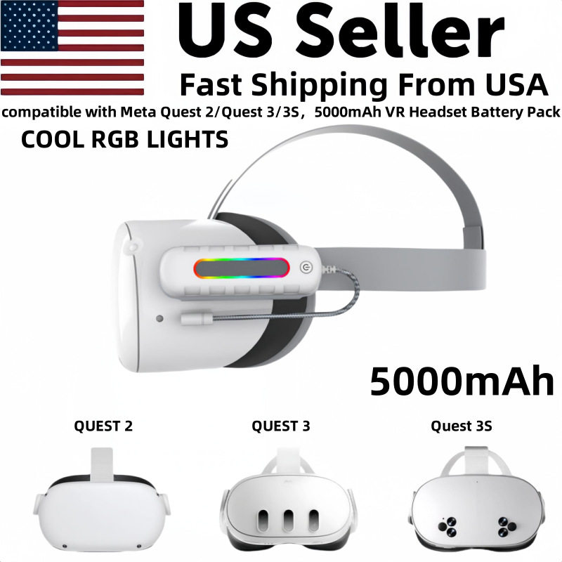 meta quest2/3/3s外挂充电宝续航电源VR头戴配件全兼容5000mAh