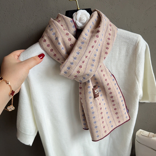 森系小碎花秋冬文艺复古时尚百搭纯棉长巾女保暖外搭护颈披肩领巾