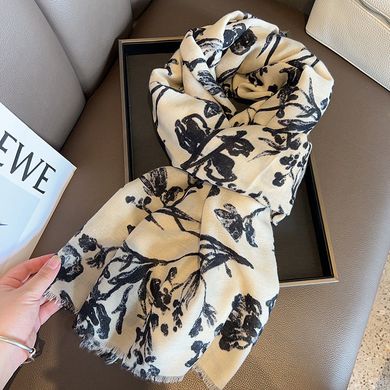 古风水墨彼岸花棉麻围巾女原创设计高级氛围感优雅保暖披肩围脖潮,服饰配件/皮带/帽子/围巾,围巾/丝巾/披肩,淘宝优惠券,粉丝福利购,淘宝优惠卷