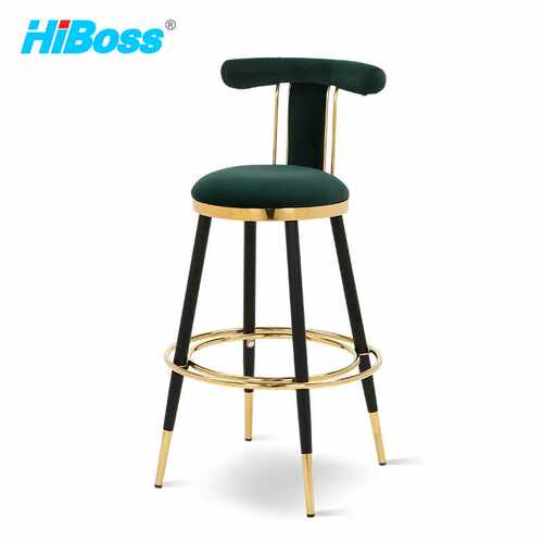 HiBoss简易吧台椅酒吧前台椅靠背吧椅奶茶店洽谈椅高脚椅休闲椅