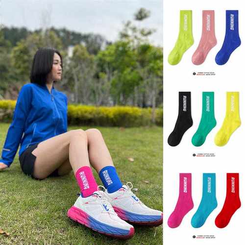 SC三双装RUNNING男女同款中高筒透气吸湿防臭马拉松跑步运动袜