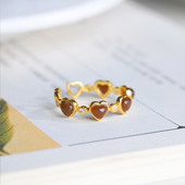 天然和田玉指环玉石小众设计复古食指戒活口女款 银镶嵌高级感戒指