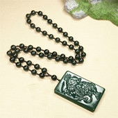 天然新疆和田玉挂件青玉貔貅牌子玉佩项链男士 生日礼物挂坠玉吊坠