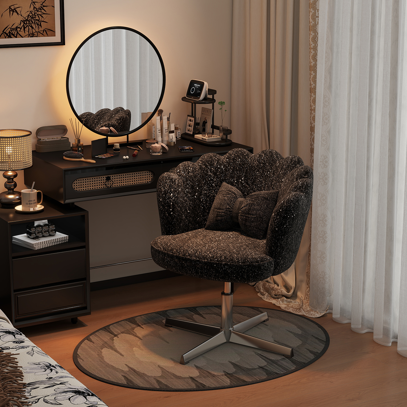 德国轻奢化妆椅衣帽间梳妆台凳子