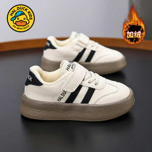 轻便软底儿童休闲运动鞋 小黄鸭男童德训鞋 加绒二棉鞋 2025新款 冬季