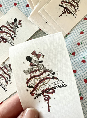 原创画师复古手工布标圣诞限定手工包包抱枕