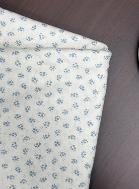 韩系雾蓝色小碎花BJD小布娃衣手工针织面料180*50cm