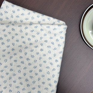 韩系雾蓝色小碎花BJD小布娃衣手工针织面料180*50cm