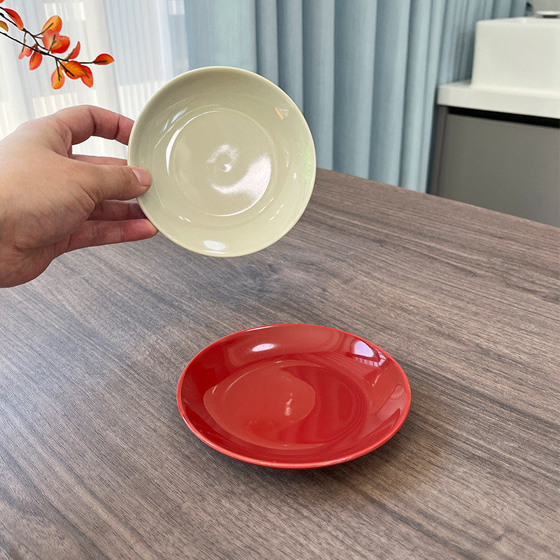 简约陶瓷釉下彩碟子家用餐具小盘子浅口圆形盘红色小吃碟小菜碟子,餐饮具,碟,淘宝优惠券,粉丝福利购,淘宝优惠卷