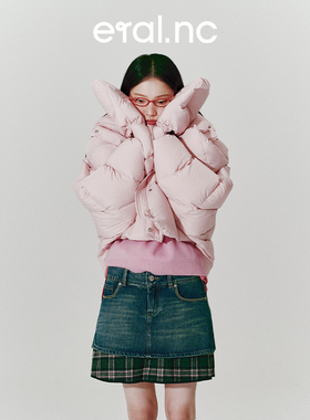 漫游001 eralnc短款羽绒服女新款面包服设计感秋冬爆款小个子外套