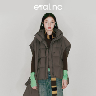 加厚时尚 冬季 宽松立领设计感羽绒内胆 eralnc羽绒马甲女款 漫游001