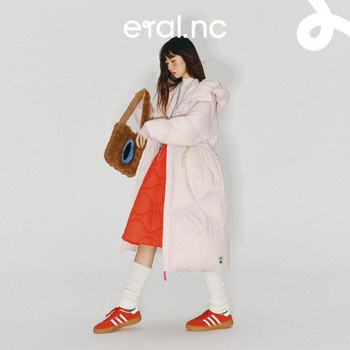 eralnc长款羽绒服连帽