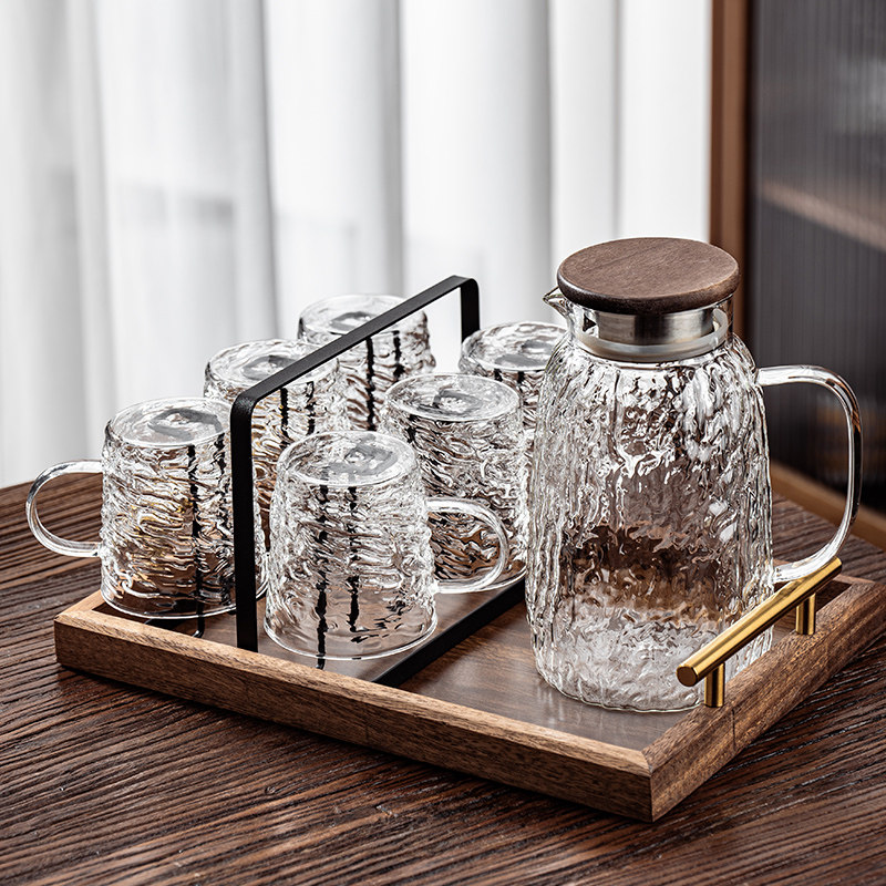 高硼硅耐高温玻璃喝水杯子套装家用待客厅高级感泡茶杯具带把水壶