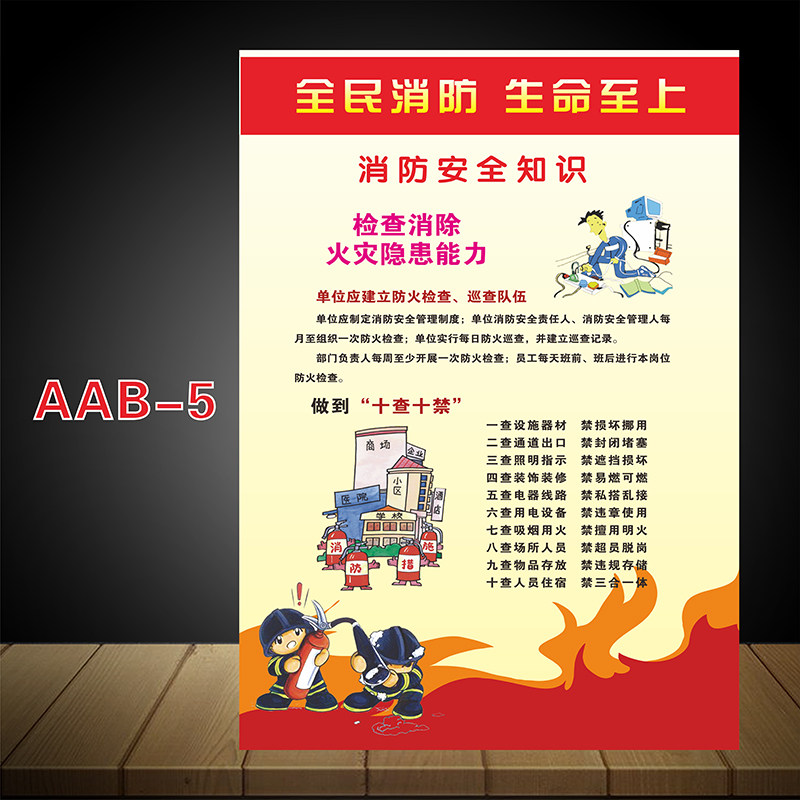 消防安全知识宣传海报社区工厂车间标识j生产贴纸防火资料展板挂