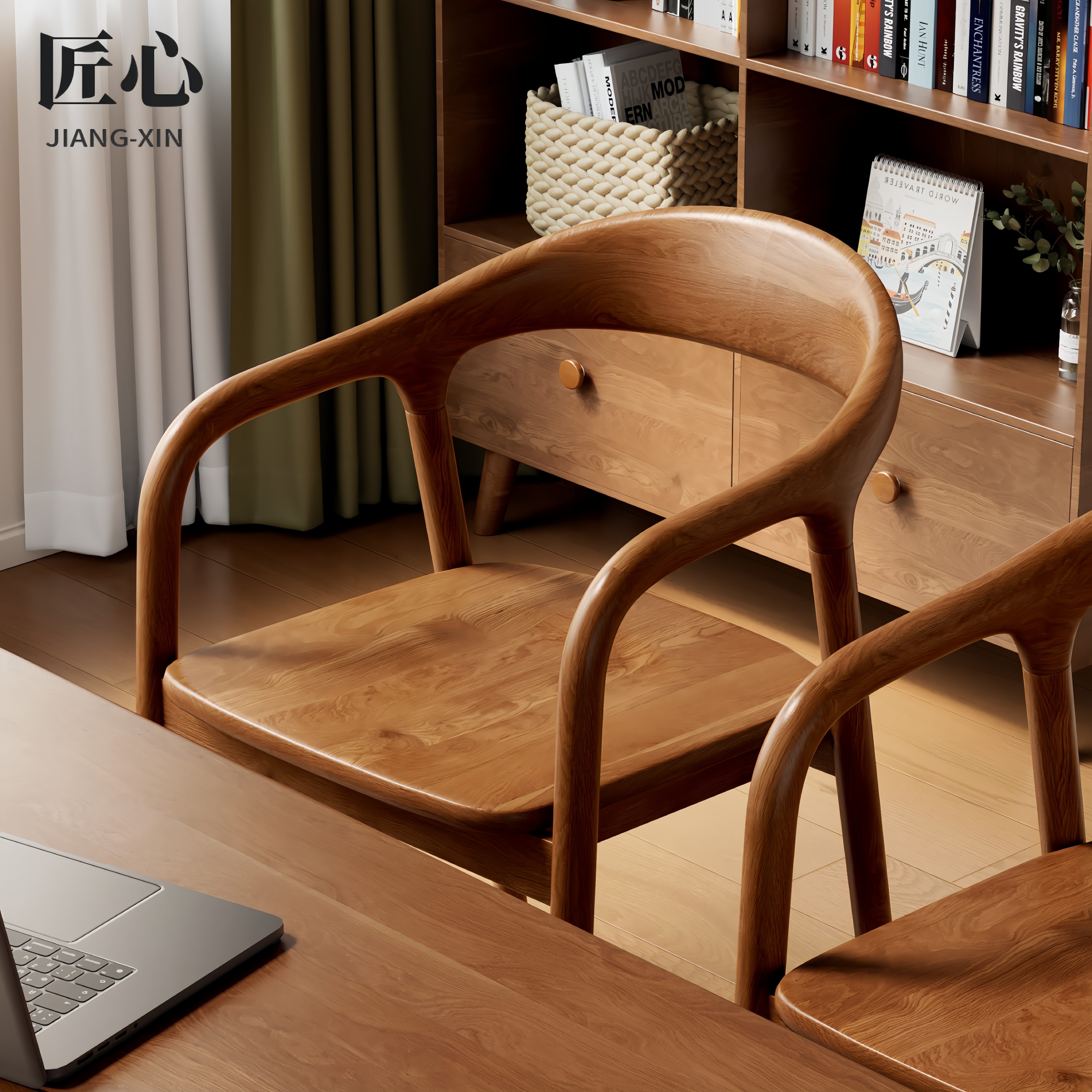 匠心+北欧+家用+简约+实木+餐椅