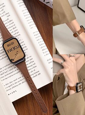 适用小米手环9pro红色表带8pro本命年 红红米watch5/4手表带醒狮福腕带xiaomi 米兰磁吸马蹄扣小蛮腰真皮质