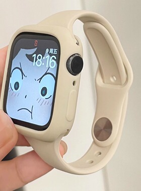 适用于applewatch8小蛮腰硅胶S9细表带iwatch765代se苹果手表运动新款时尚潮流替换新款个性男女腕带