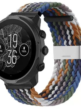 适用松拓hr baro/7/9/D5i 24mm编织弹力尼龙表带spartan sport wrist hr baro高驰nomad腕带TRAVERSE远征替换