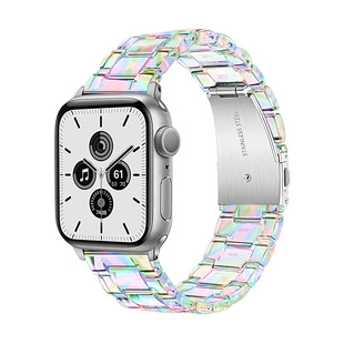 适用苹果apple watch11手表iwatch8/7/6/se/5/3/4代彩色三株手表带s9/s10替换带运动智能配件s5/s4保护壳男女