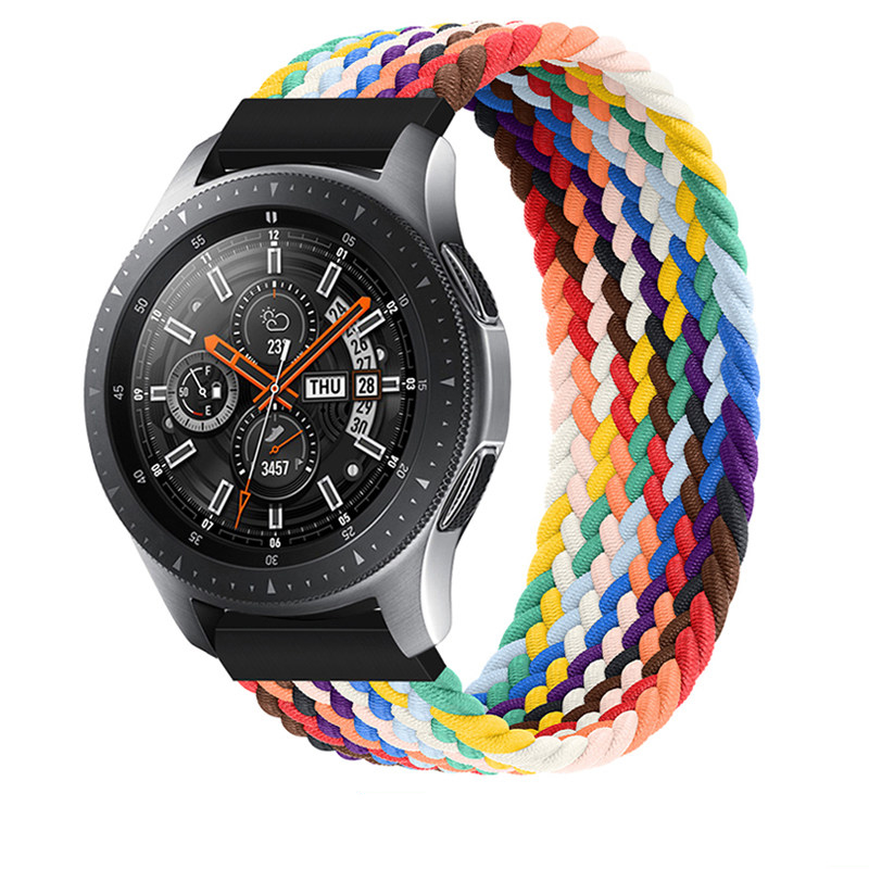 三星手表Galaxy watch 4/classic active 1/2代尼龙编织表带单圈弹力46/42mm带3智能GearS3/S4男女非原装配件