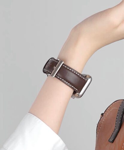 适用苹果applewatch8/9/S10真皮表带7代6/5/4/3手表iwatch表带SE真皮41mm45男女40新款44小众高级牛皮表带