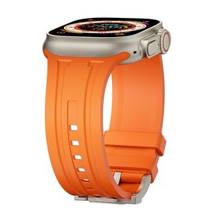 适用Apple Watch456789代官方 iwatch氟橡胶FKM硅胶表带 苹 果表带新款时尚潮流替换腕带