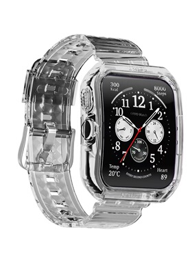 适用OPPO Watch3代se/3Pro手表冰川透明保护壳套一体软替换表带OPPO4Pro一体TPU表带夏天防水替换带保护壳