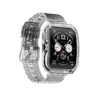 适用OPPO Watch3代se/3Pro手表冰川透明保护壳套一体软替换表带OPPO4Pro一体TPU表带夏天防水替换带保护壳