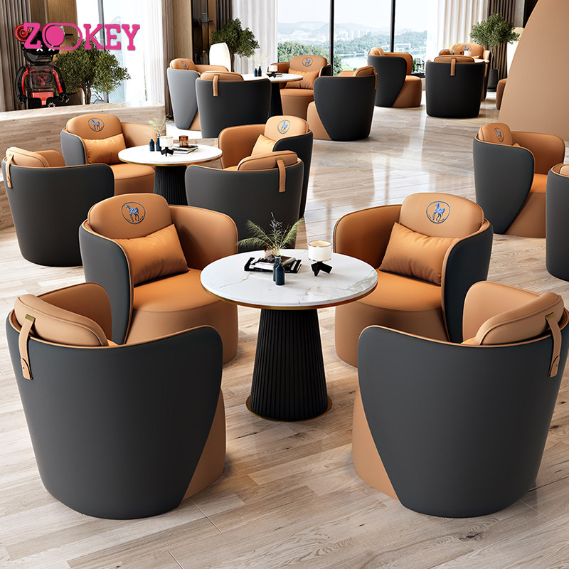 一桌谈判售楼处办公室桌椅商务沙发轻奢组合会客接待四椅洽谈现代