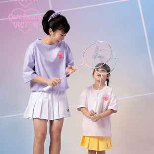 威克多Care Bears爱心熊联名系列羽毛球服T恤透气亲子款T-4503CBC