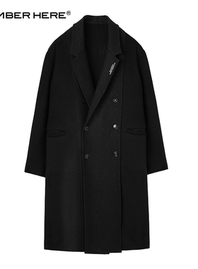 NUMBER HERE 冬季撞色刺绣羊毛双面呢大衣外套男女款NH24D212