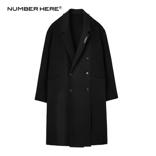 撞色刺绣羊毛双面呢大衣外套男女款 冬季 NH24D212 HERE NUMBER