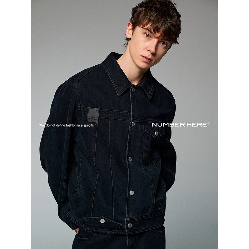 NUMBER HERE进口牛仔面料经典短夹克版型厚实耐磨水洗褪色外套