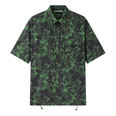 NUMBER HERE【商场同款】日本进口面料柔软透气休闲宽松短袖衬衫