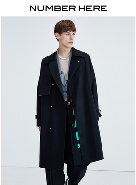 NUMBER HERE进口梭织面料春秋季解构风衣外套大衣男款NH13F112