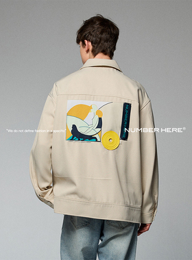 NUMBER HERE日本进口面料宽松衬衫式夹克外套男女同款NH11C193