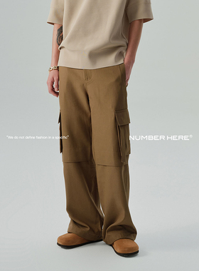 NUMBER HERE工装绑带多口袋百搭休闲直筒长裤男款23100123269
