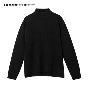NUMBER HERE绵羊毛秋冬款纯色毛衣小高领针织毛衫男款潮NH204189