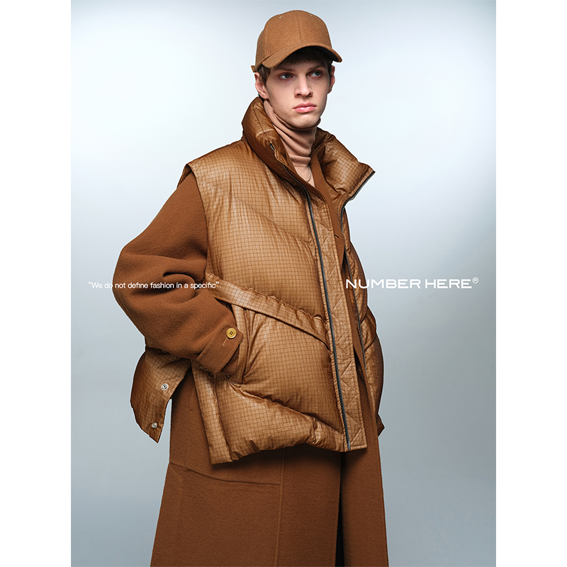 NUMBERHERE90白鸭绒活页羽绒服