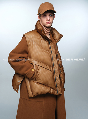 NUMBER HERE【商场同款】日本进口肌理面料90白鸭绒羽绒服马甲