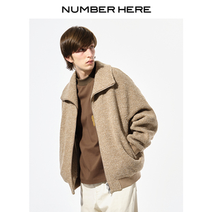 NUMBER HERE 圈圈羊驼毛宽松挺阔感运动夹克外套男女23100114277